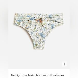 J Crew Women’s Swim Bottom Floral Vine Sz 3X Plus Bikini BF204 NWT Tie High Rise